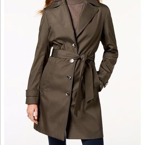 CALVIN KLEIN belted water resistant trench coat